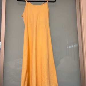 Yellow Pact XL midi dress with built in bra and pockets  nwot